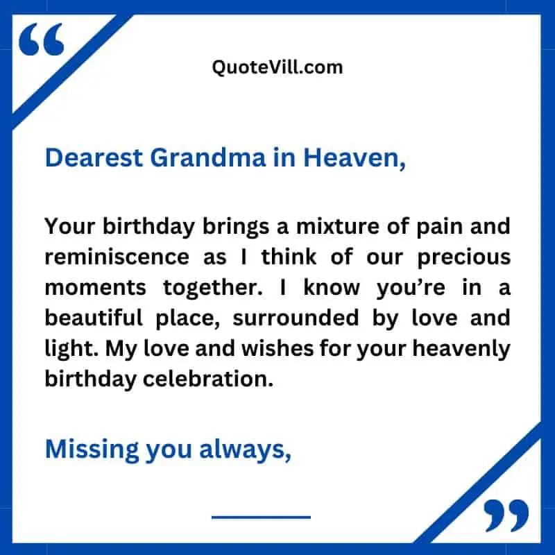 Birthday Wishes For Grandma In Heaven