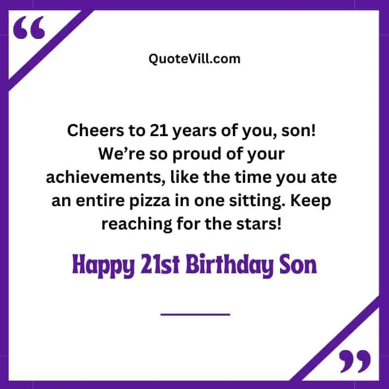 Funny 21st Birthday Wishes For Son