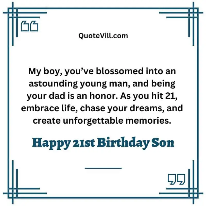 Happy 21st Birthday Son From Dad