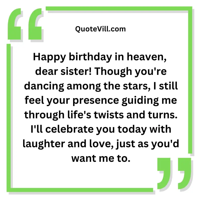 Happy Birthday In Heaven Sister wishes from Brother