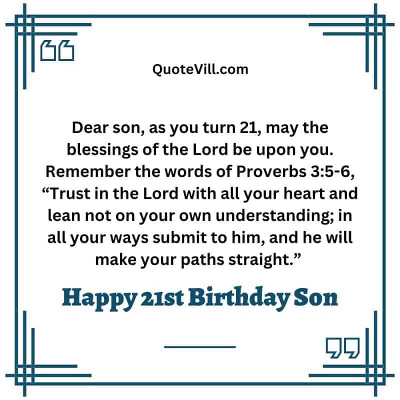 Religious Birthday Wishes For Son Turning 21