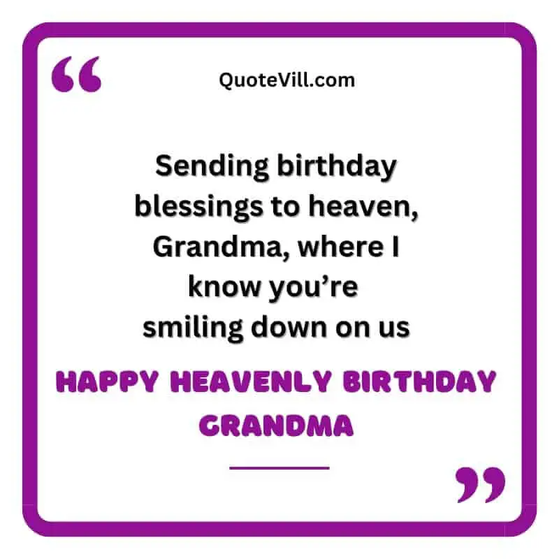 Short Birthday Message For Grandmother In Heaven