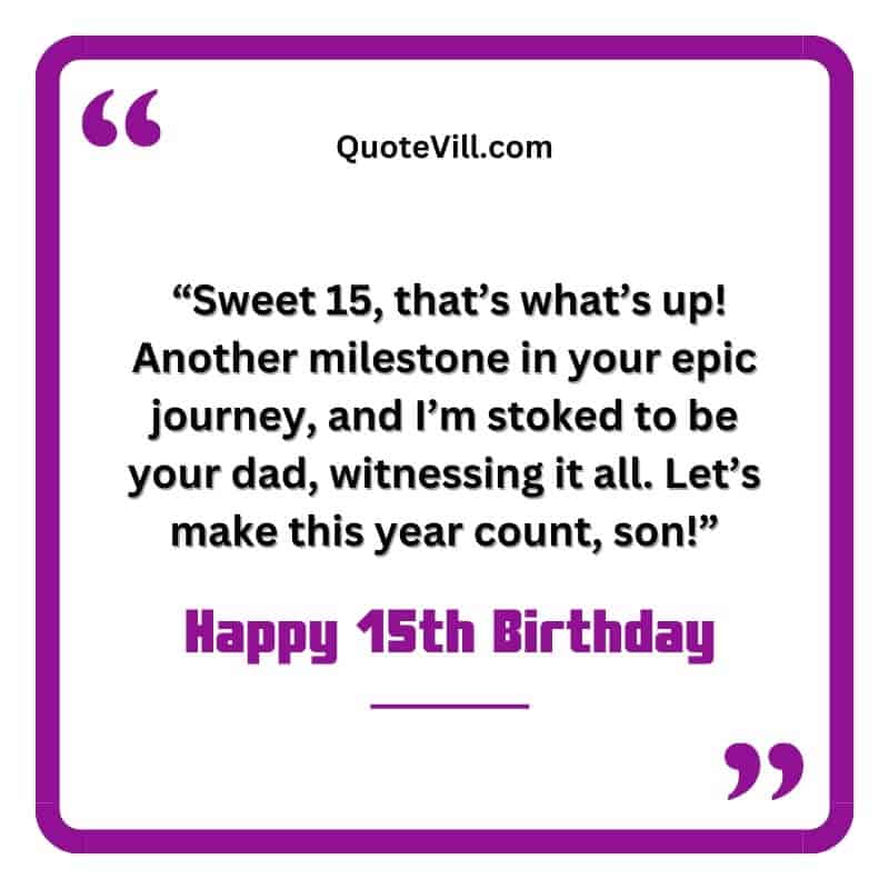 15th Birthday Wishes For Son