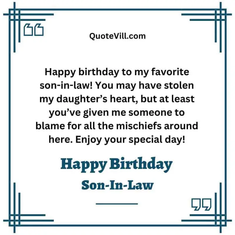 Birthday Wishes To Son In Law From Father In Law