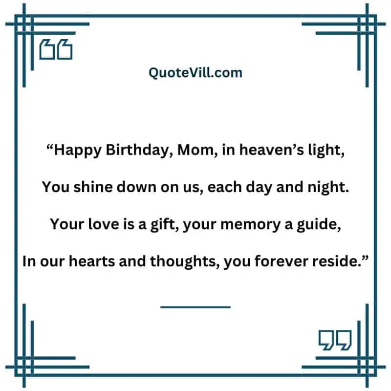 Happy Birthday In Heaven Mom Poems