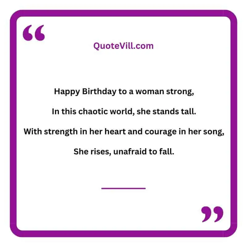 Happy Birthday poems To A Strong Woman