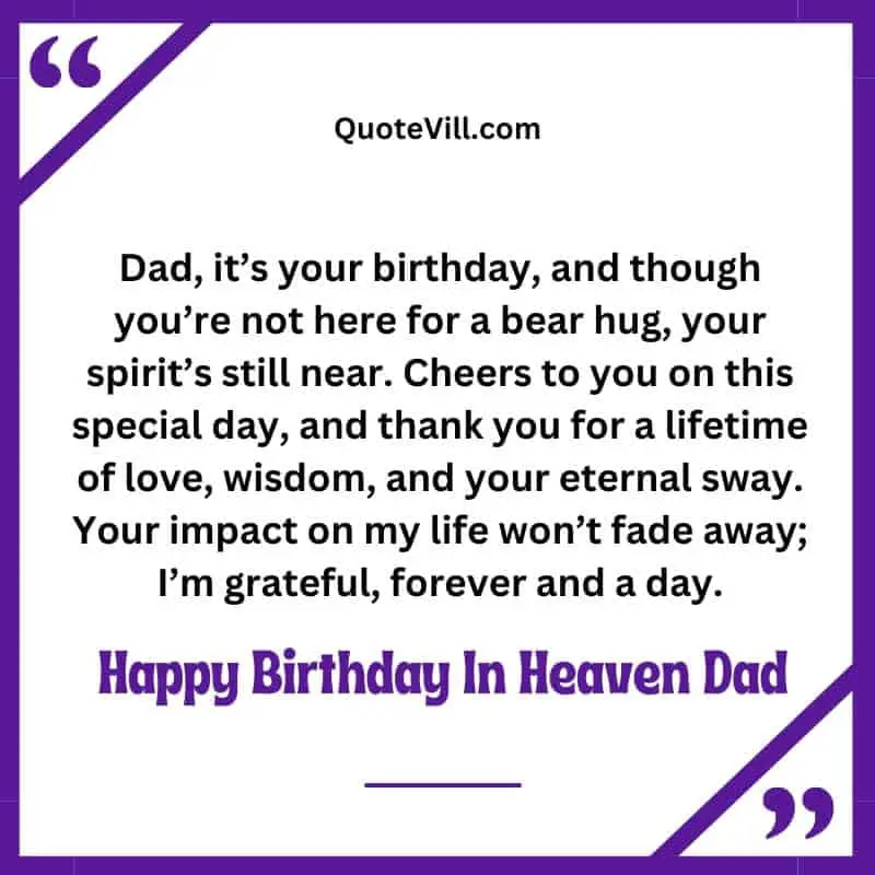 Touching Birthday Wishes For Dad In Heaven From Son