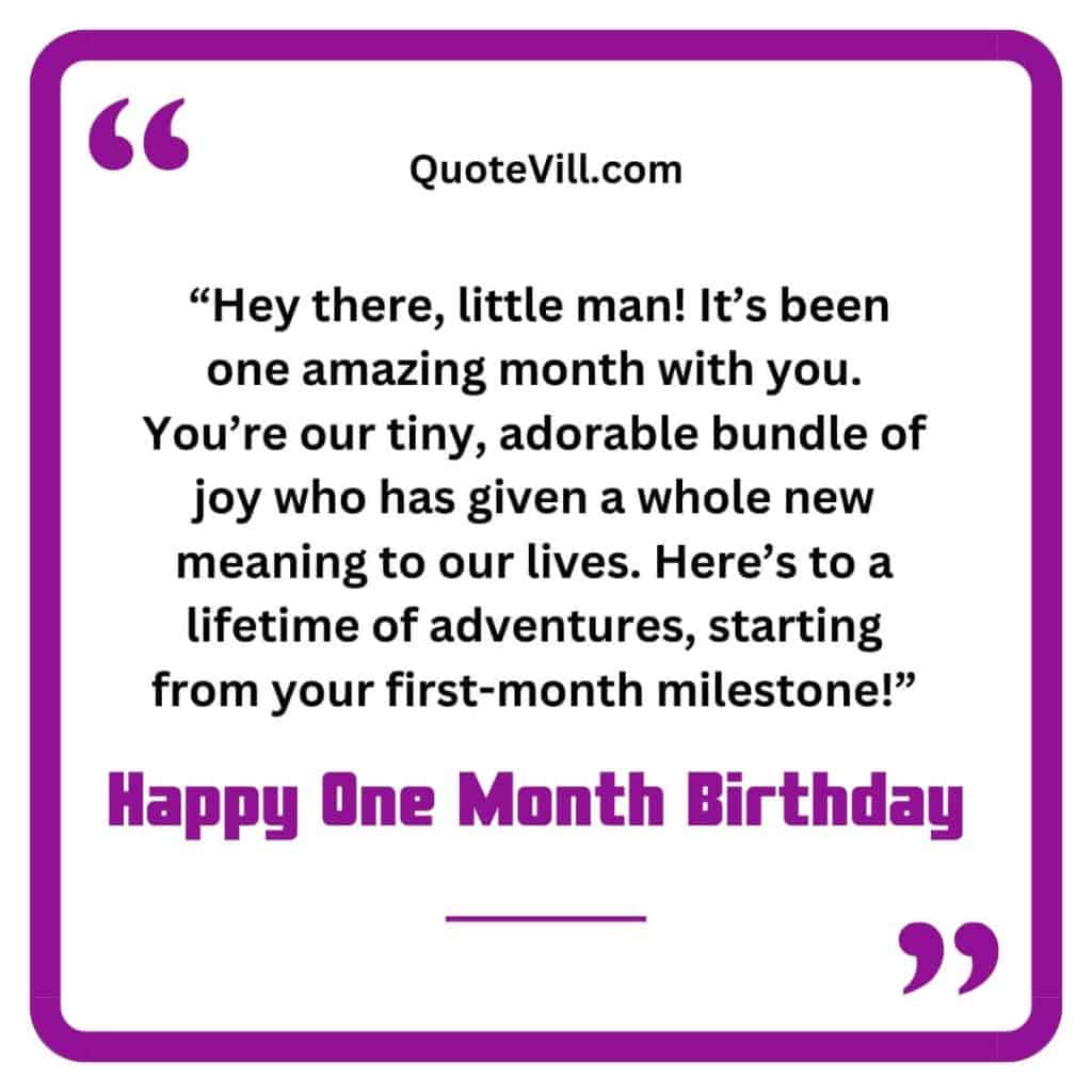 50 Cute One Month Birthday Wishes for Baby Boy