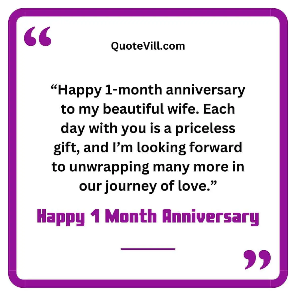 Happy 1 Month Anniversary Wishes For Wife