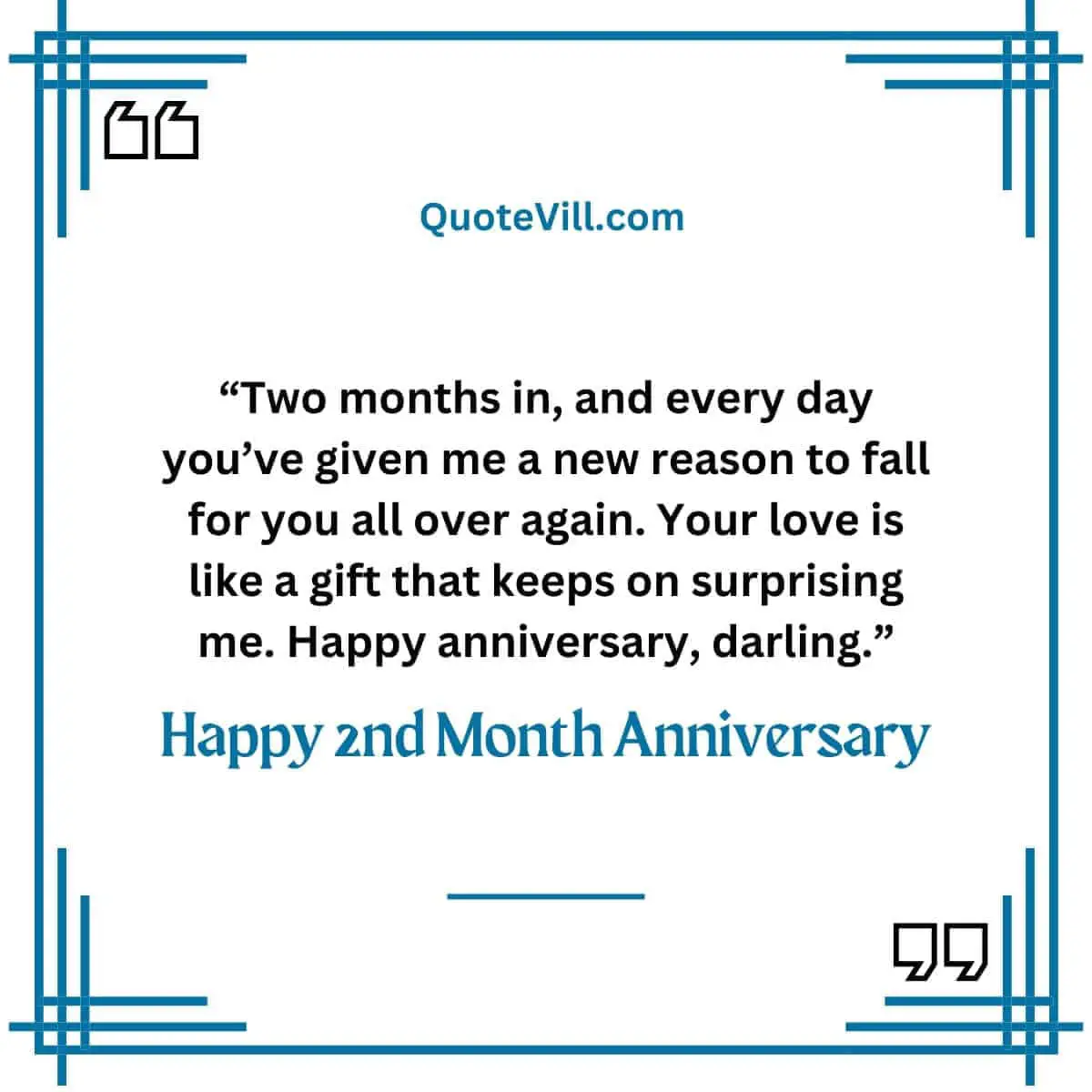 Cute Happy 2nd Month Anniversary Quotes