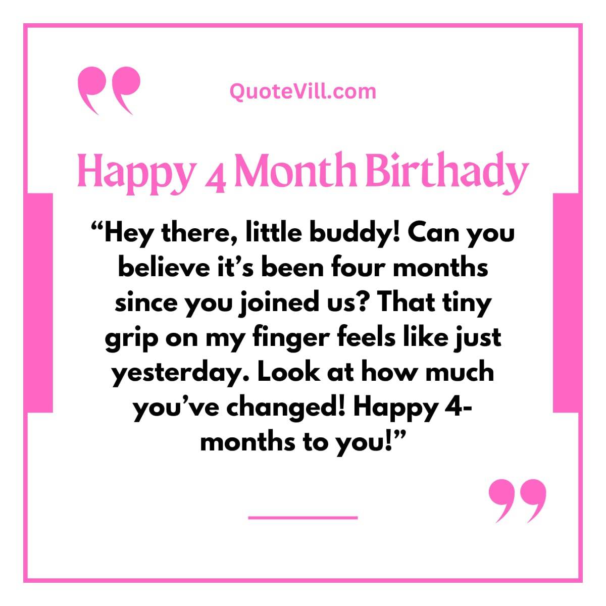 Four Month Old Baby Boy Birthday Quotes From Mother